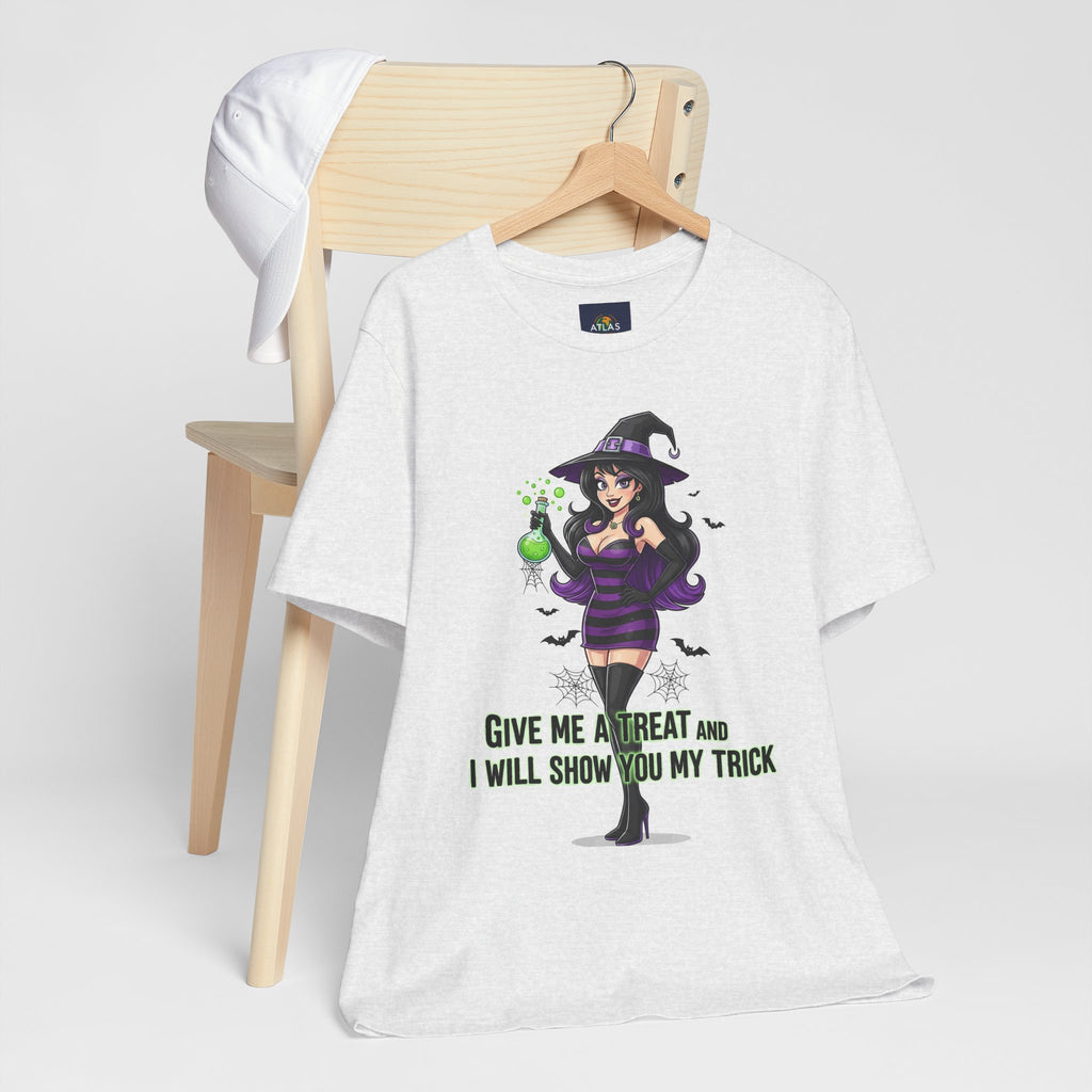 Sexy Witch Halloween T-Shirt - Flirty Witch Costume Tee | Trick or Treat Halloween Shirt - Atlas Briefly
