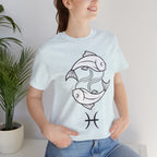 Pisces Zodiac T-shirt - Minimalist Black and White Unisex Tee