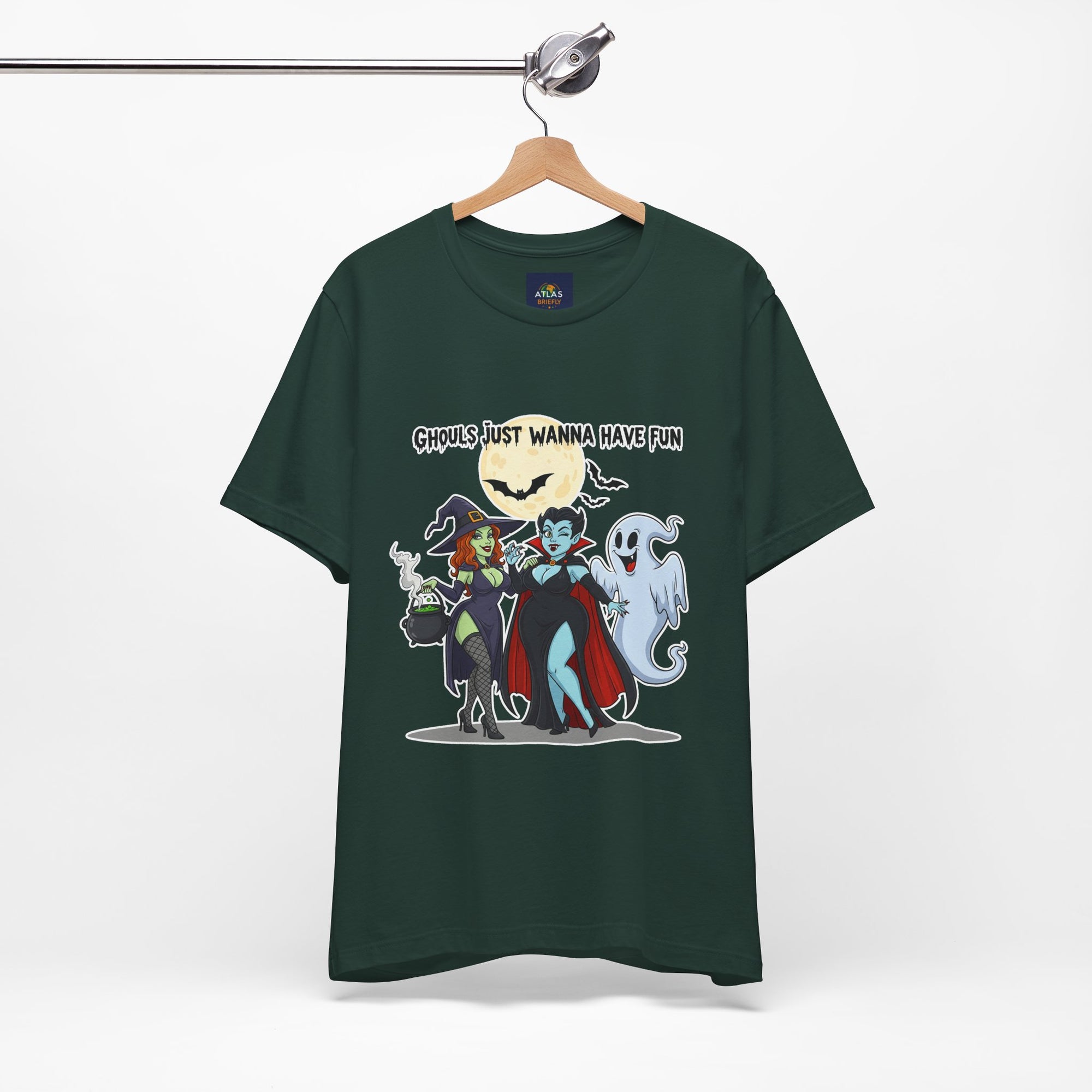 Ghouls Just Wanna Have Fun Halloween T-Shirt - Cute Witch Vampire Ghost Tee | Halloween Character Shirt - Atlas Briefly