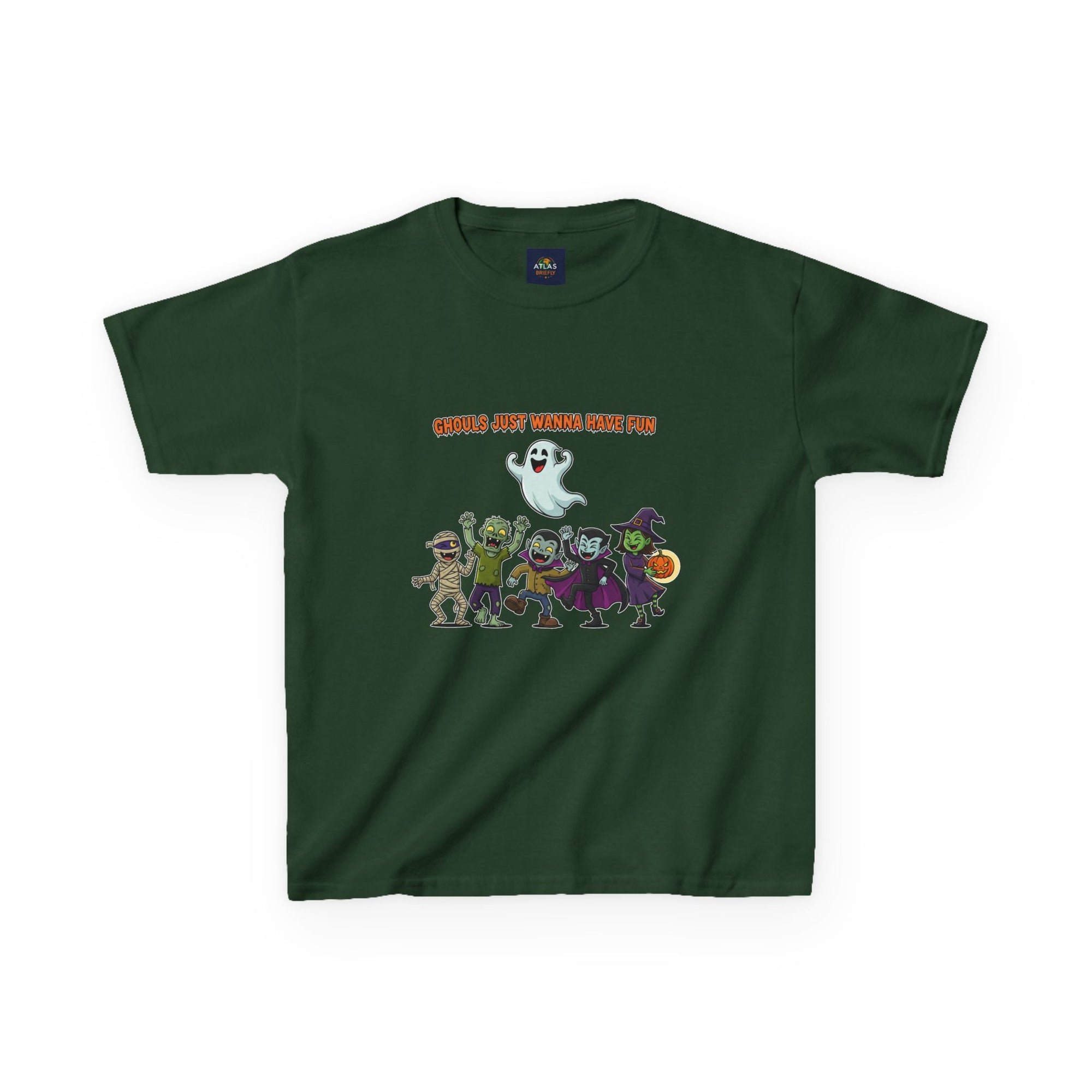 Ghouls Just Wanna Have Fun Kids Halloween T-Shirt | Funny Ghost Mummy Zombie Vampire Witch Shirt for Boys & Girls Trick or Treat Tee - Atlas Briefly