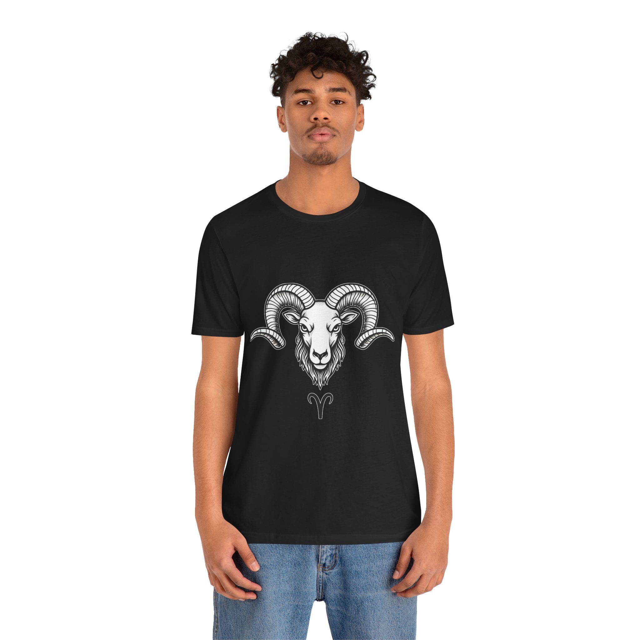 Aries Horoscope Tee - Unisex Black and White Minimal Design