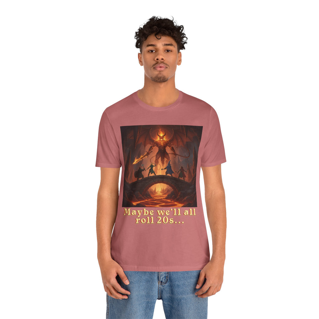 D&D Fantasy T-Shirt - Roll a Natural 20 Dungeon Master RPG Unisex Tee - Atlas Briefly