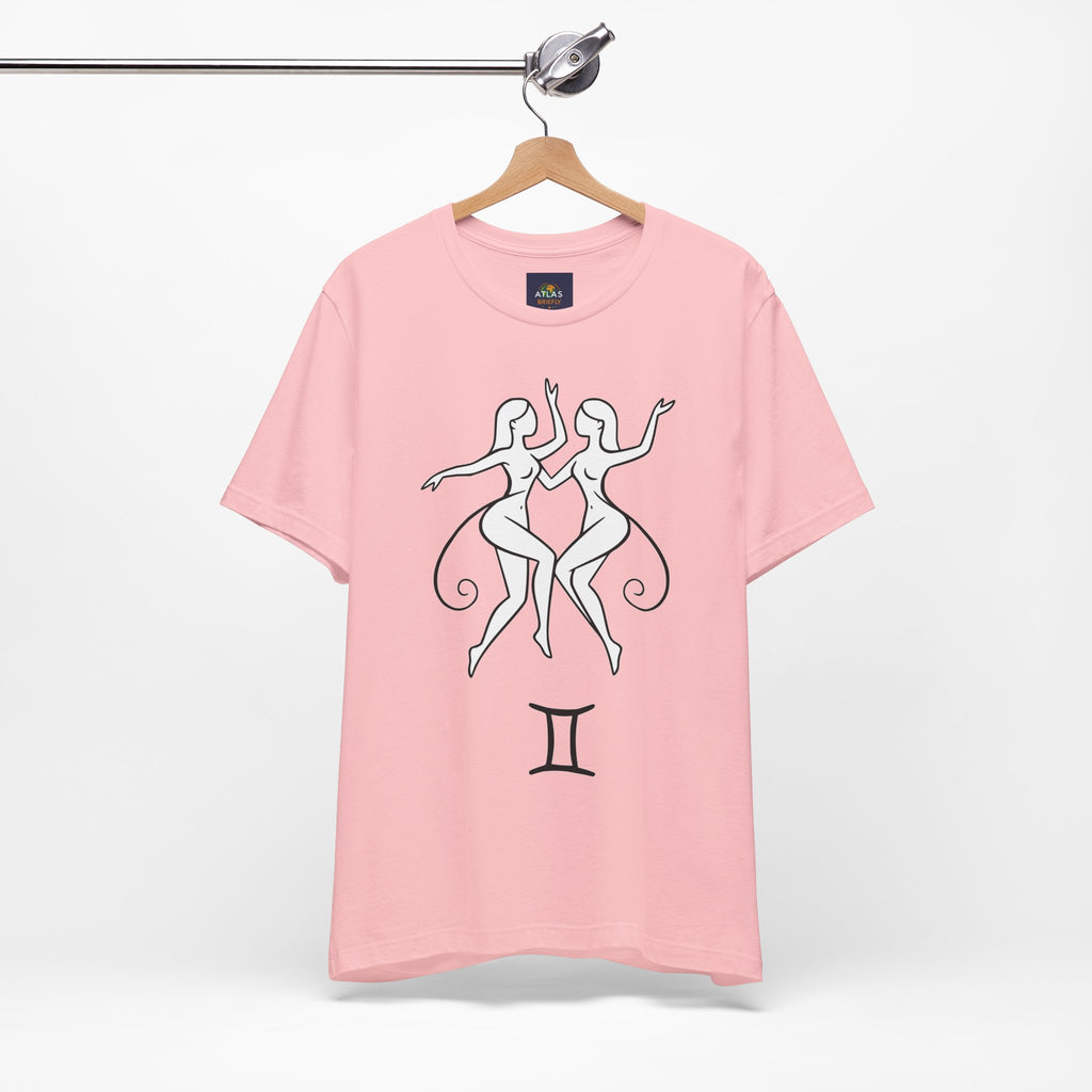 Gemini Zodiac Tee - Minimalistic Black and White Unisex Design