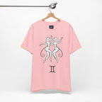 Gemini Zodiac Tee - Minimalistic Black and White Unisex Design