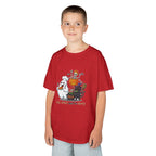 Eat Drink and Be Scary Kids Halloween T-Shirt | Cute Ghost Skeleton Pumpkin Cat Shirt for Boys Girls Trick or Treat Tee - Atlas Briefly