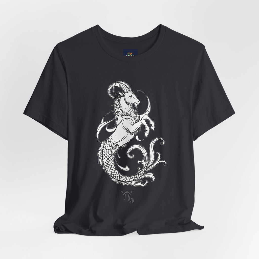 Capricorn Zodiac Tee - Unisex Minimalist Horoscope Shirt in Black and White