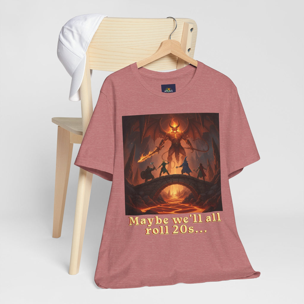 D&D Fantasy T-Shirt - Roll a Natural 20 Dungeon Master RPG Unisex Tee - Atlas Briefly