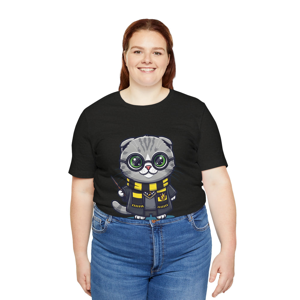 Hufflepurr Harry Potter T-Shirt - Funny Wizarding World Tee | Cute Potter Cat Gift - Atlas Briefly