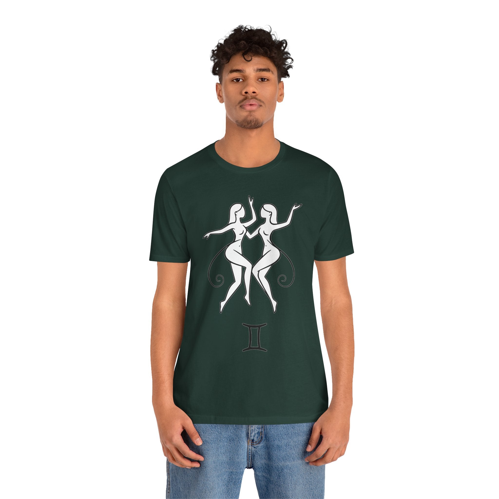 Gemini Zodiac Tee - Minimalistic Black and White Unisex Design