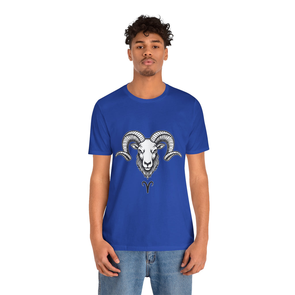 Aries Horoscope Tee - Unisex Black and White Minimal Design