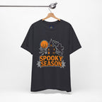 Spooky Season Halloween T-Shirt - Haunted House Ghost Bat Graphic Tee | Halloween Landscape Shirt - Atlas Briefly