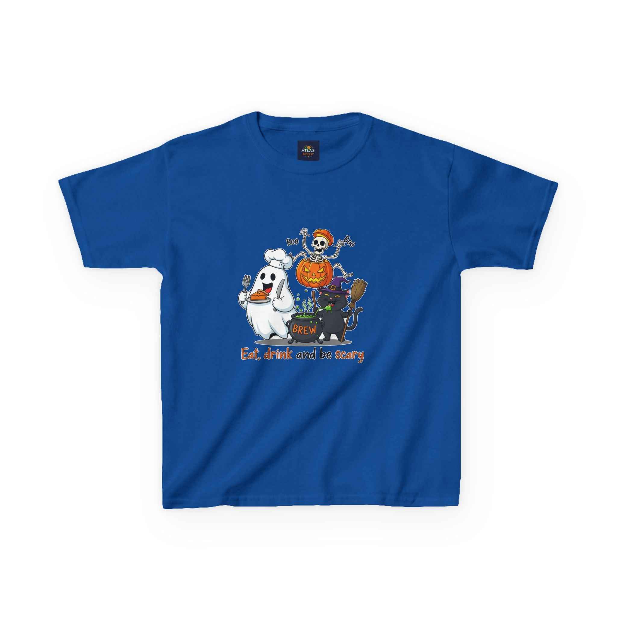 Eat Drink and Be Scary T-Shirt for kids - Atlas Briefly