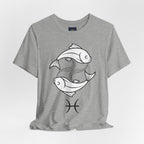 Pisces Zodiac T-shirt - Minimalist Black and White Unisex Tee