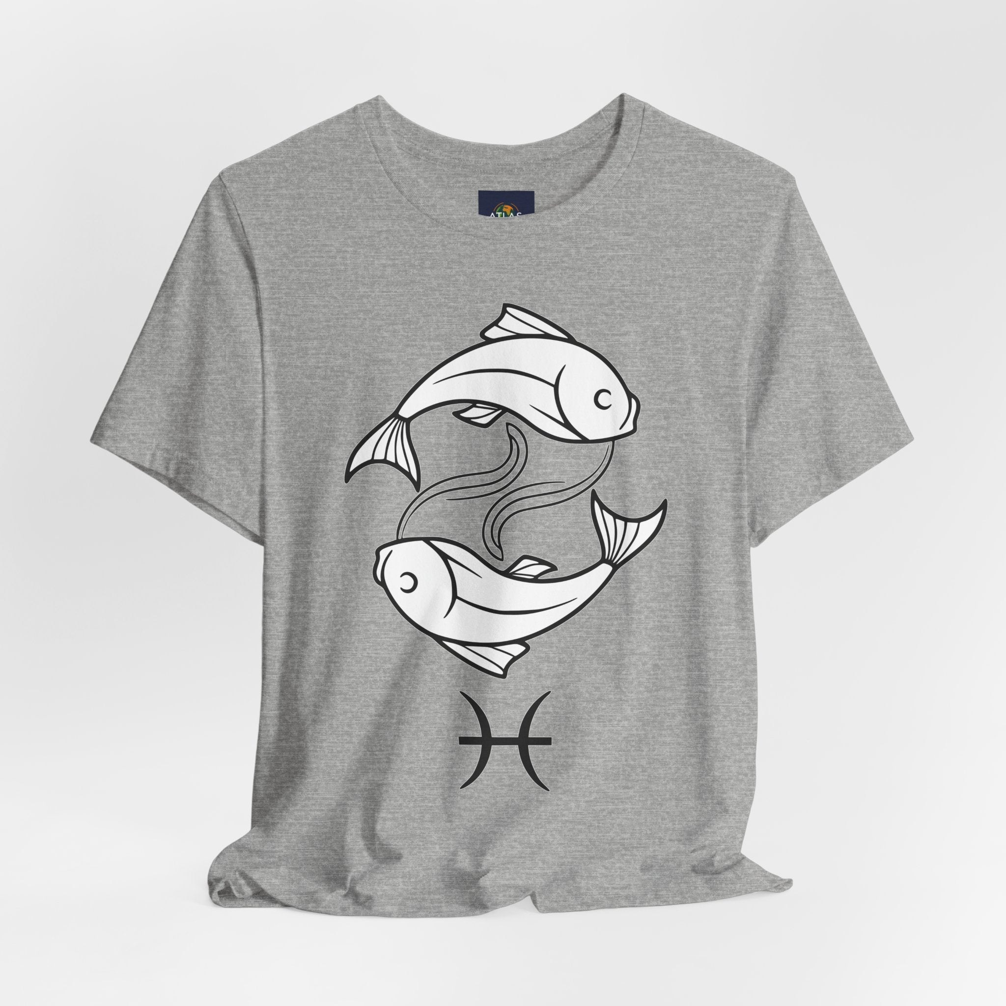 Pisces Zodiac T-shirt - Minimalist Black and White Unisex Tee