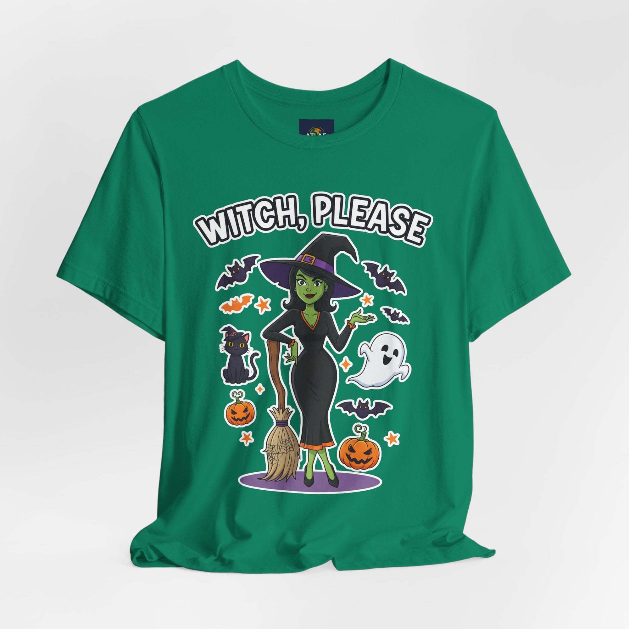 Witch Please Halloween T-Shirt - Sassy Witch Tee with Pumpkin Design | Funny Halloween Shirt - Atlas Briefly