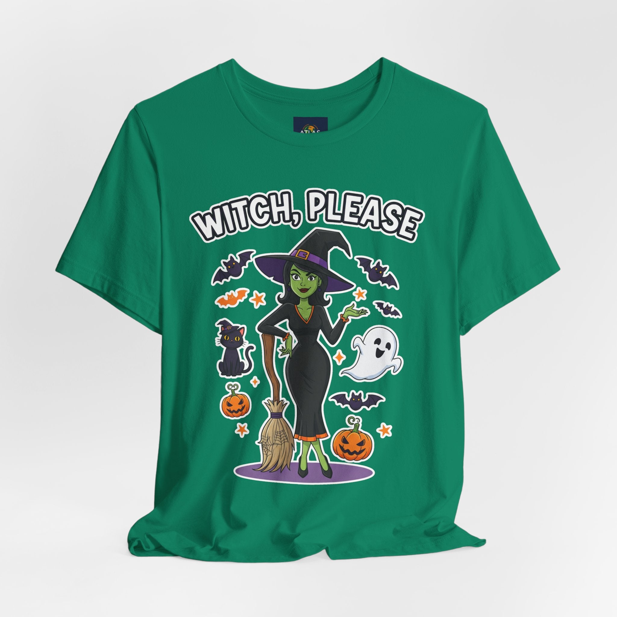 Witch Please Halloween T-Shirt - Sassy Witch Tee with Pumpkin Design | Funny Halloween Shirt - Atlas Briefly