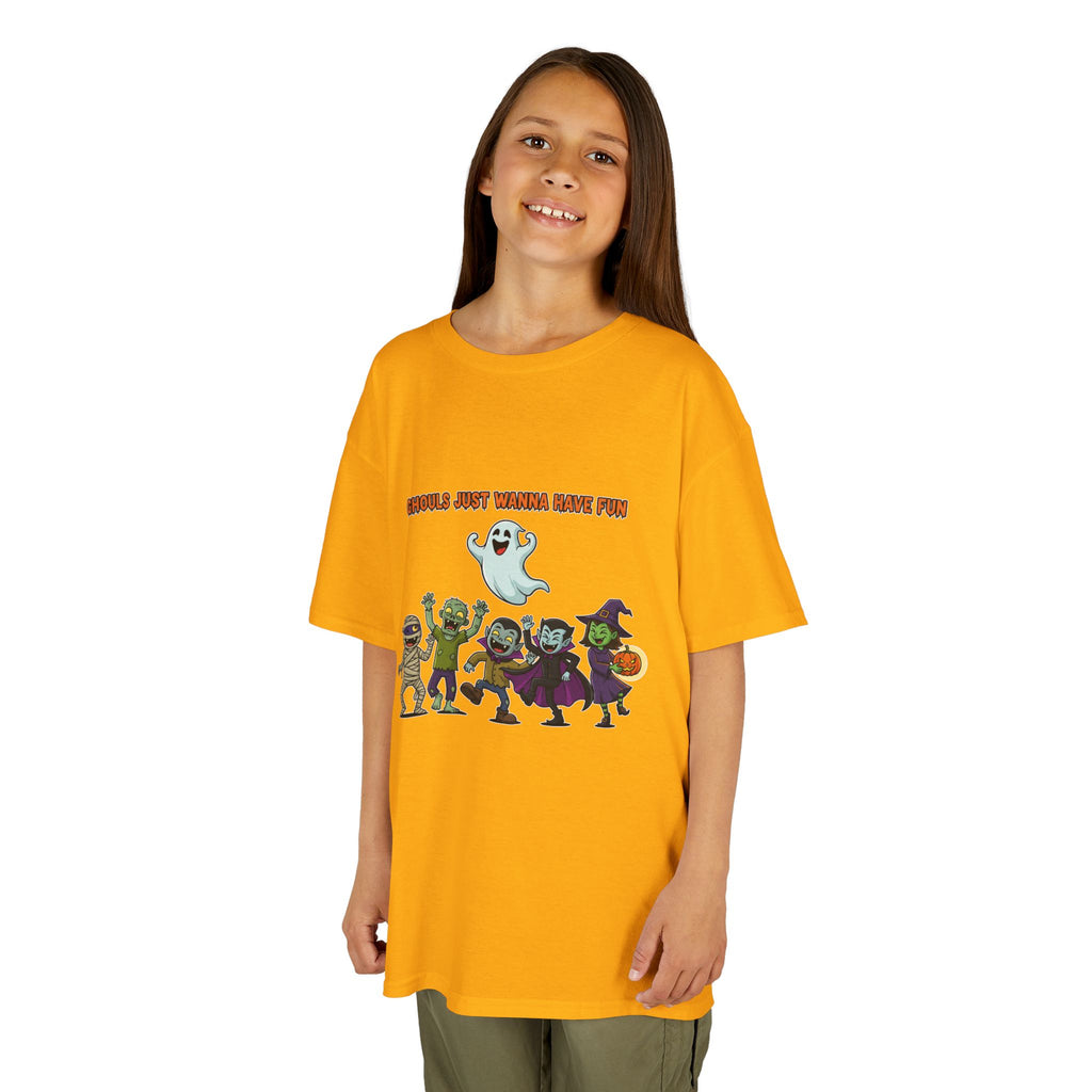 Ghouls Just Wanna Have Fun Kids Halloween T-Shirt | Funny Ghost Mummy Zombie Vampire Witch Shirt for Boys & Girls Trick or Treat Tee - Atlas Briefly