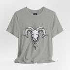 Aries Horoscope Tee - Unisex Black and White Minimal Design