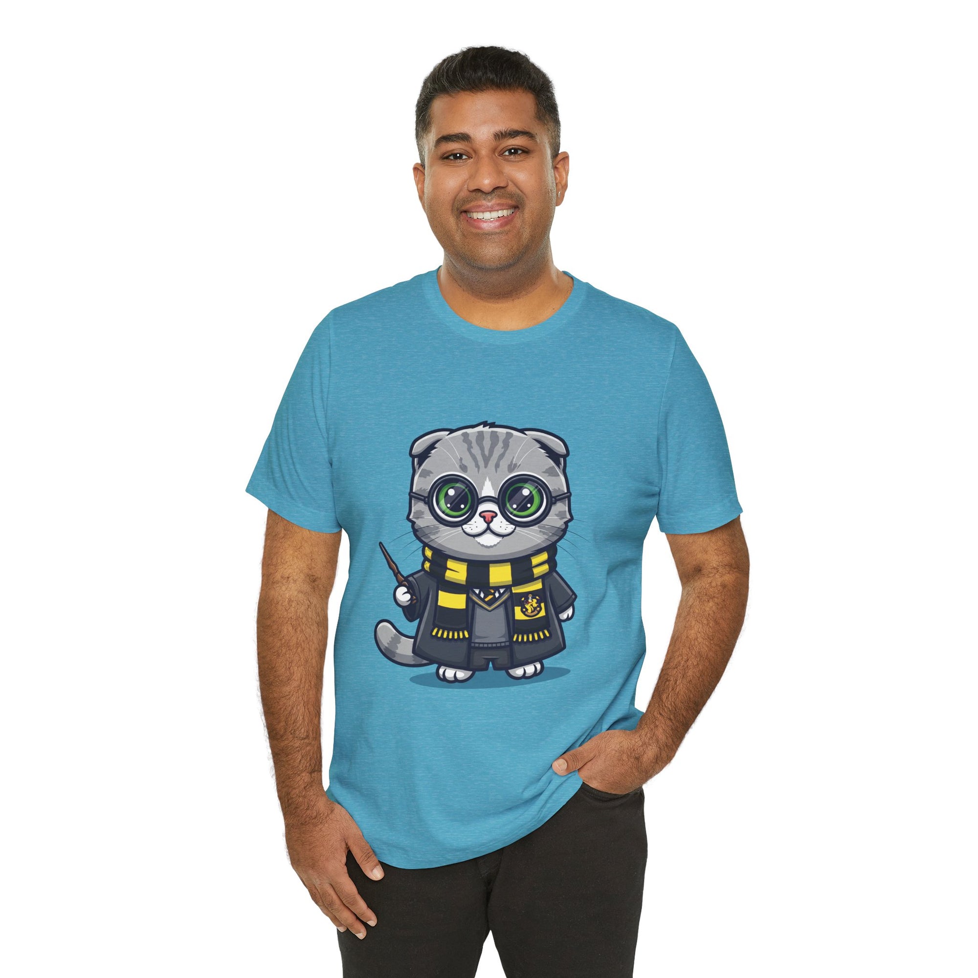 Hufflepurr Harry Potter T-Shirt - Funny Wizarding World Tee | Cute Potter Cat Gift - Atlas Briefly