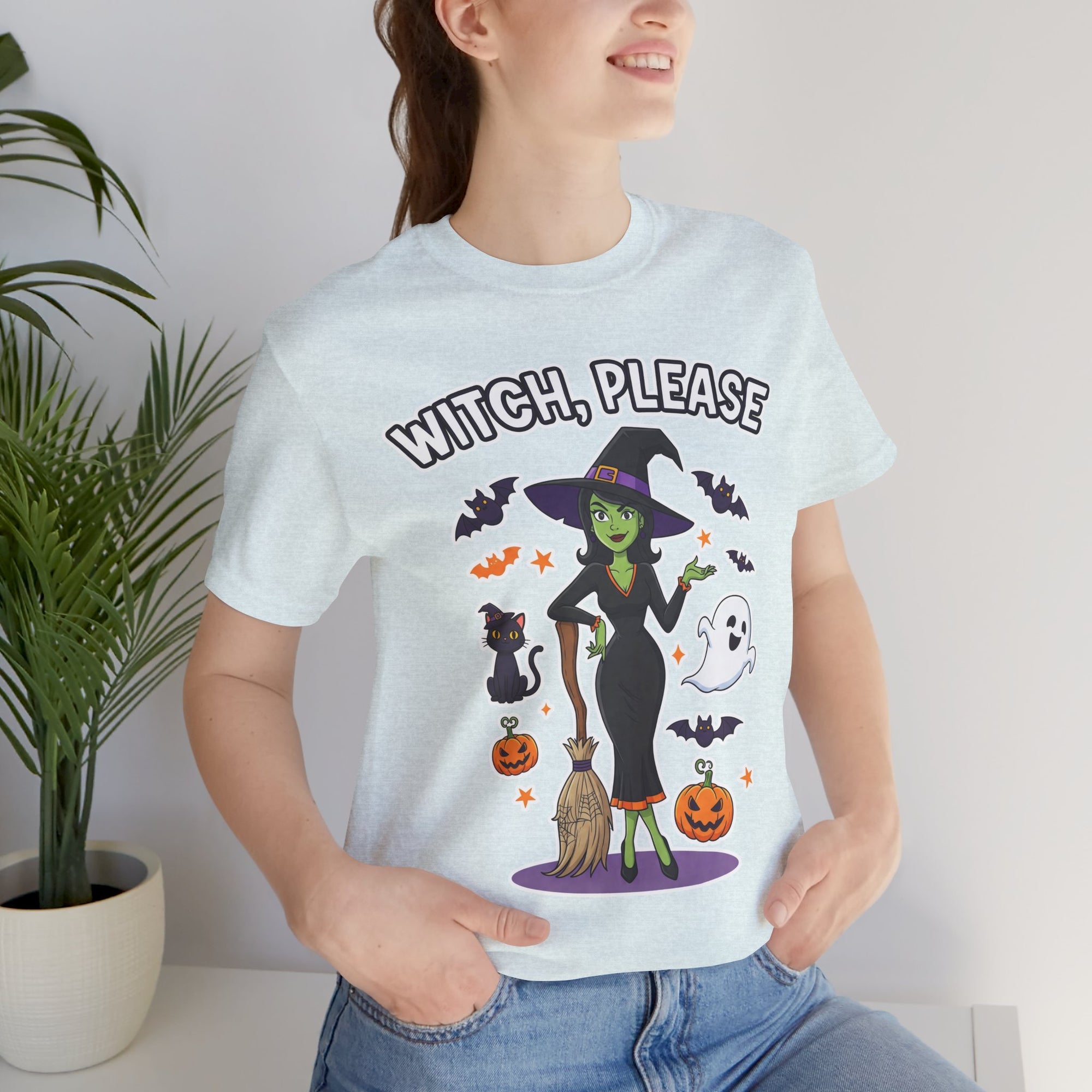 Witch Please Halloween T-Shirt - Sassy Witch Tee with Pumpkin Design | Funny Halloween Shirt - Atlas Briefly