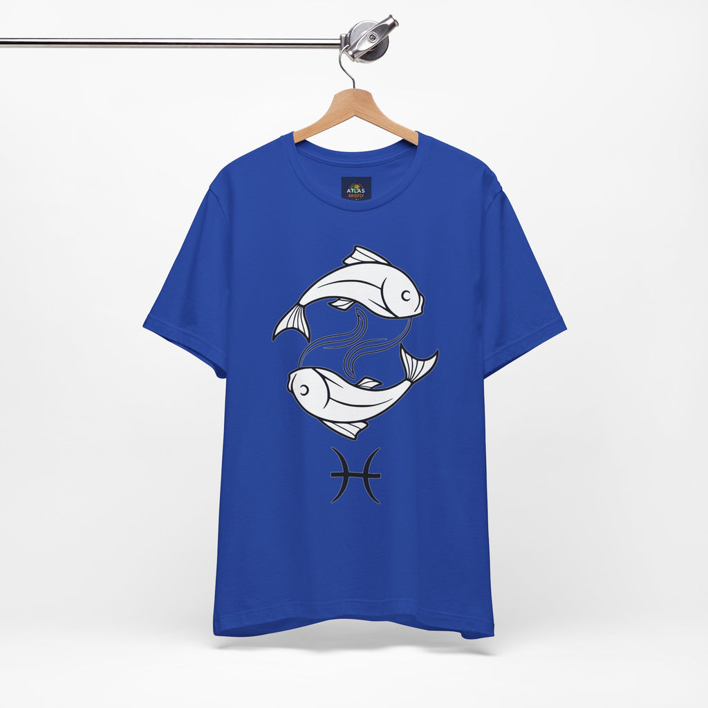 Pisces Zodiac T-shirt - Minimalist Black and White Unisex Tee