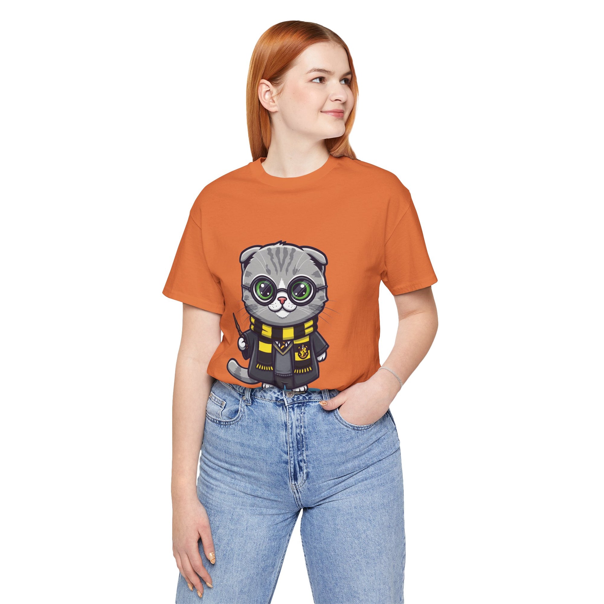 Hufflepurr Harry Potter T-Shirt - Funny Wizarding World Tee | Cute Potter Cat Gift - Atlas Briefly