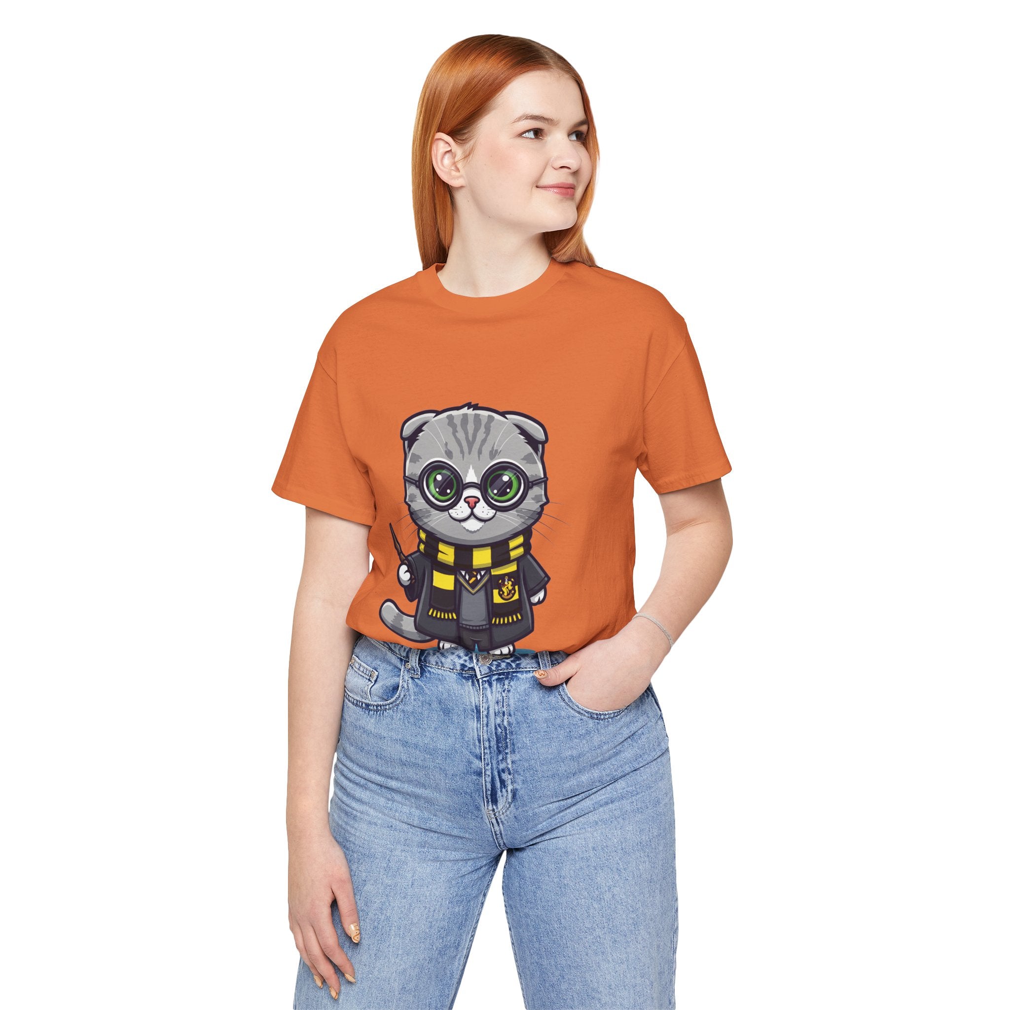 Hufflepurr Harry Potter T-Shirt - Funny Wizarding World Tee | Cute Potter Cat Gift - Atlas Briefly