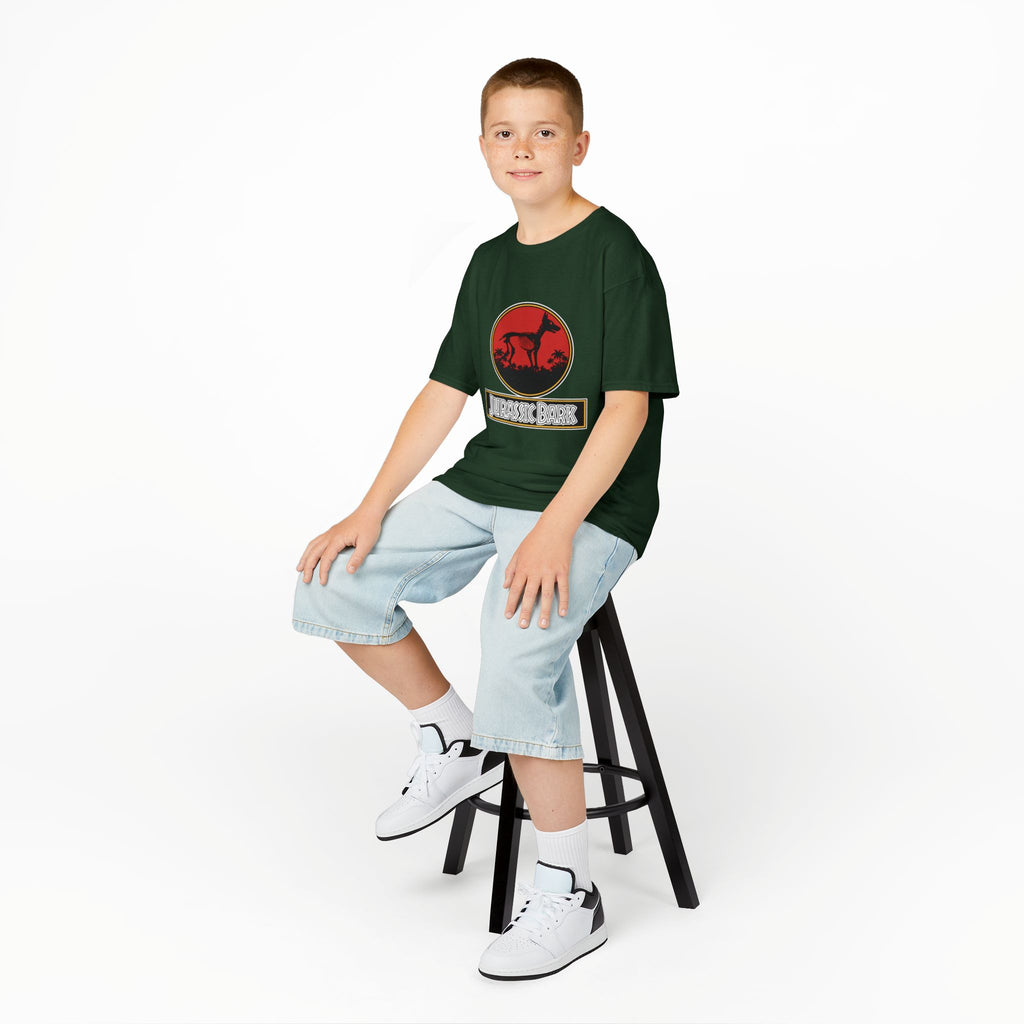 Kids Doberman Jurassic Bark T-Shirt | Fun Dog Tee for Kids