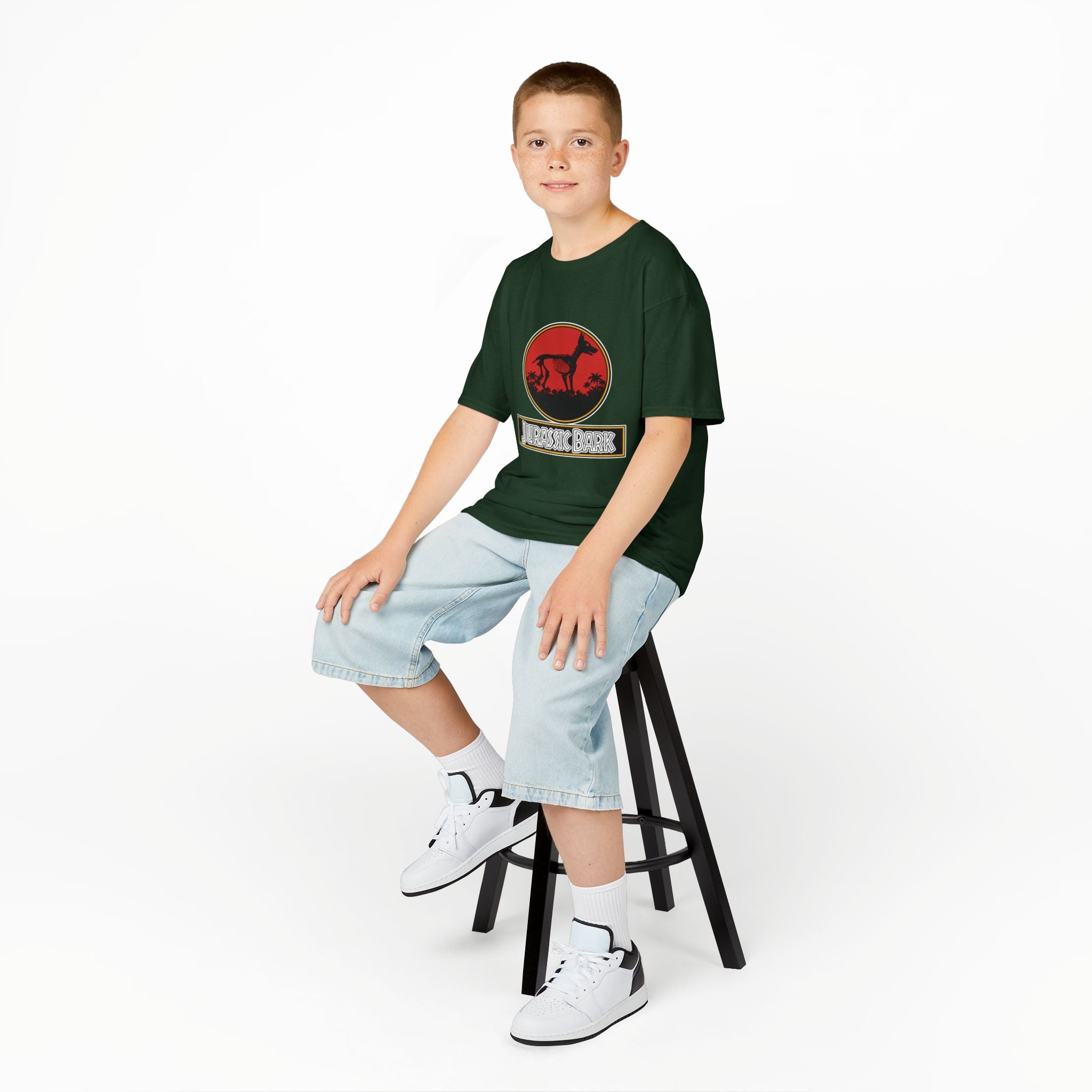 Kids Doberman Jurassic Bark T-Shirt | Fun Dog Tee for Kids