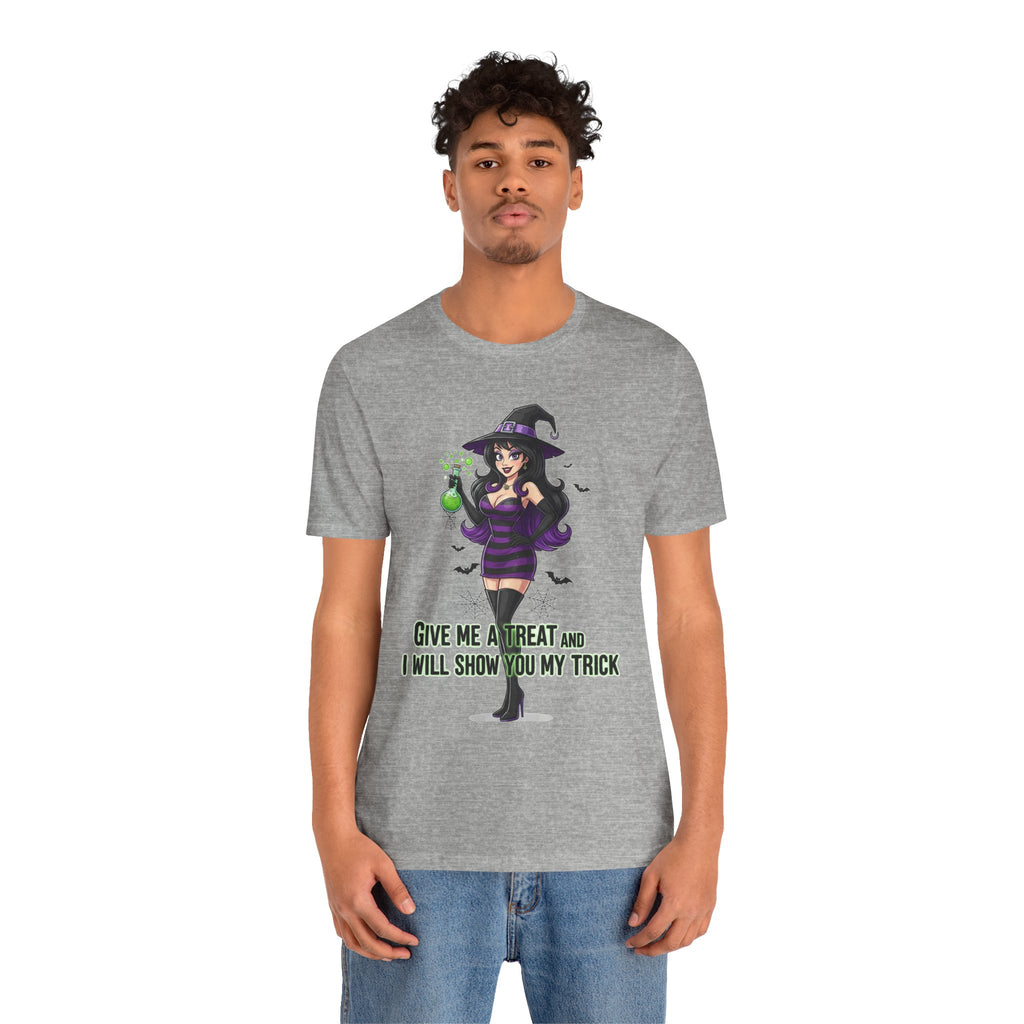 Sexy Witch Halloween T-Shirt - Flirty Witch Costume Tee | Trick or Treat Halloween Shirt - Atlas Briefly