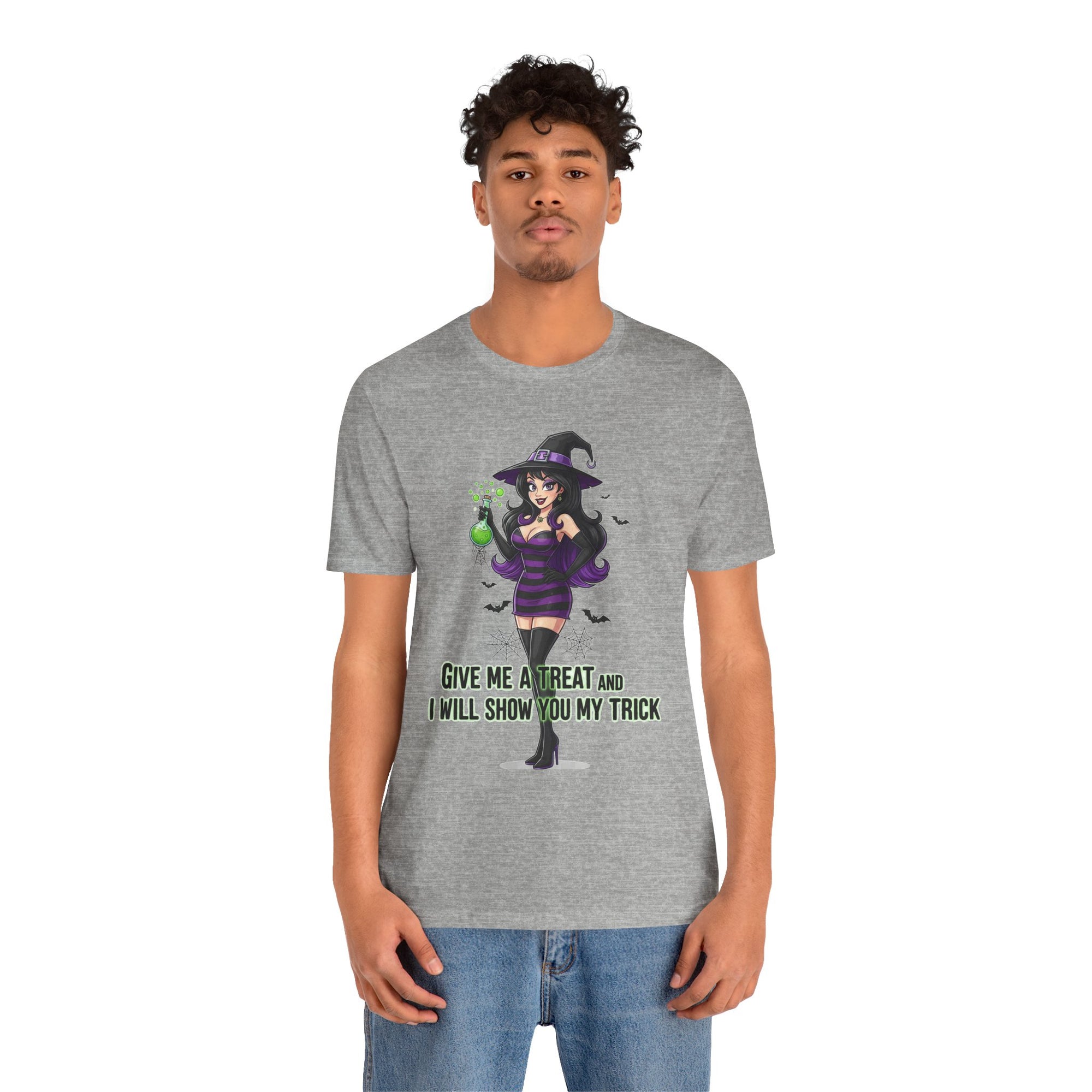 Sexy Witch Halloween T-Shirt - Flirty Witch Costume Tee | Trick or Treat Halloween Shirt - Atlas Briefly