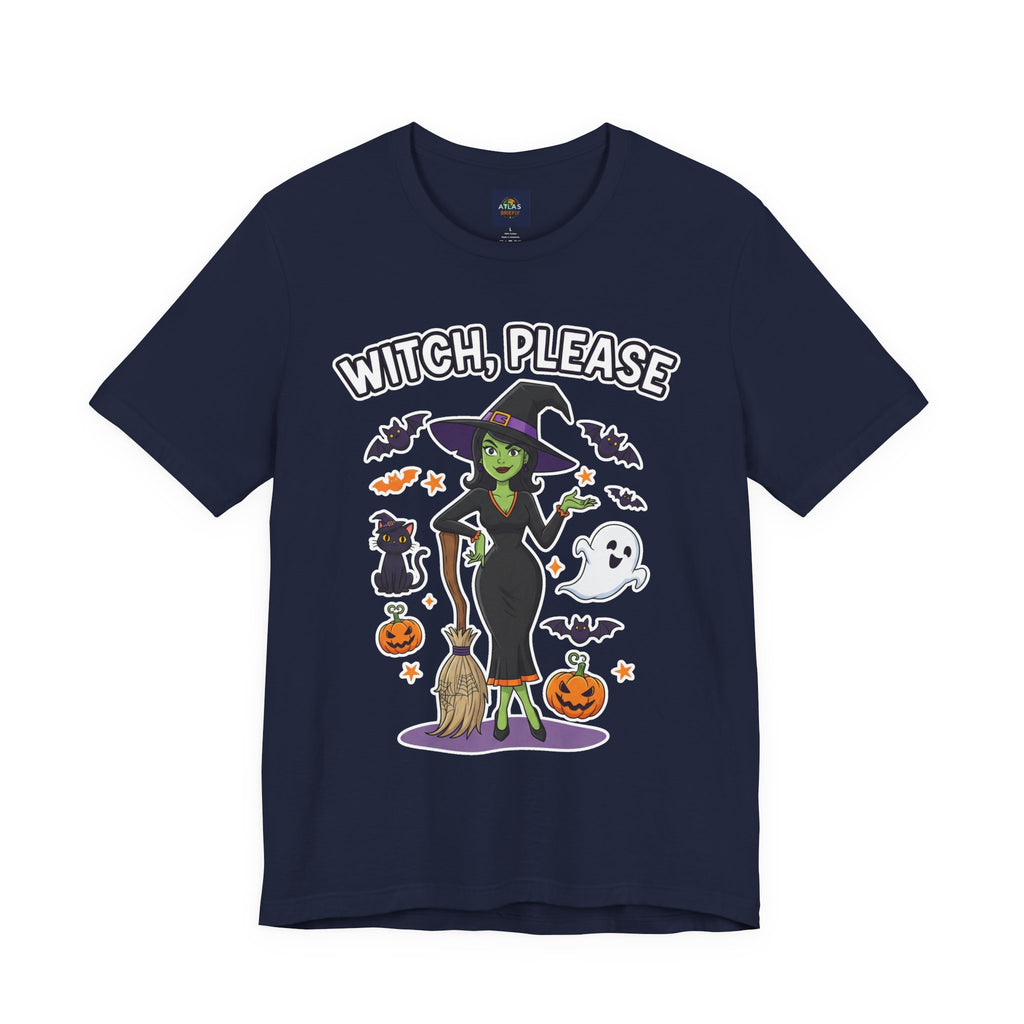 Witch Please Halloween T-Shirt - Sassy Witch Tee with Pumpkin Design | Funny Halloween Shirt - Atlas Briefly