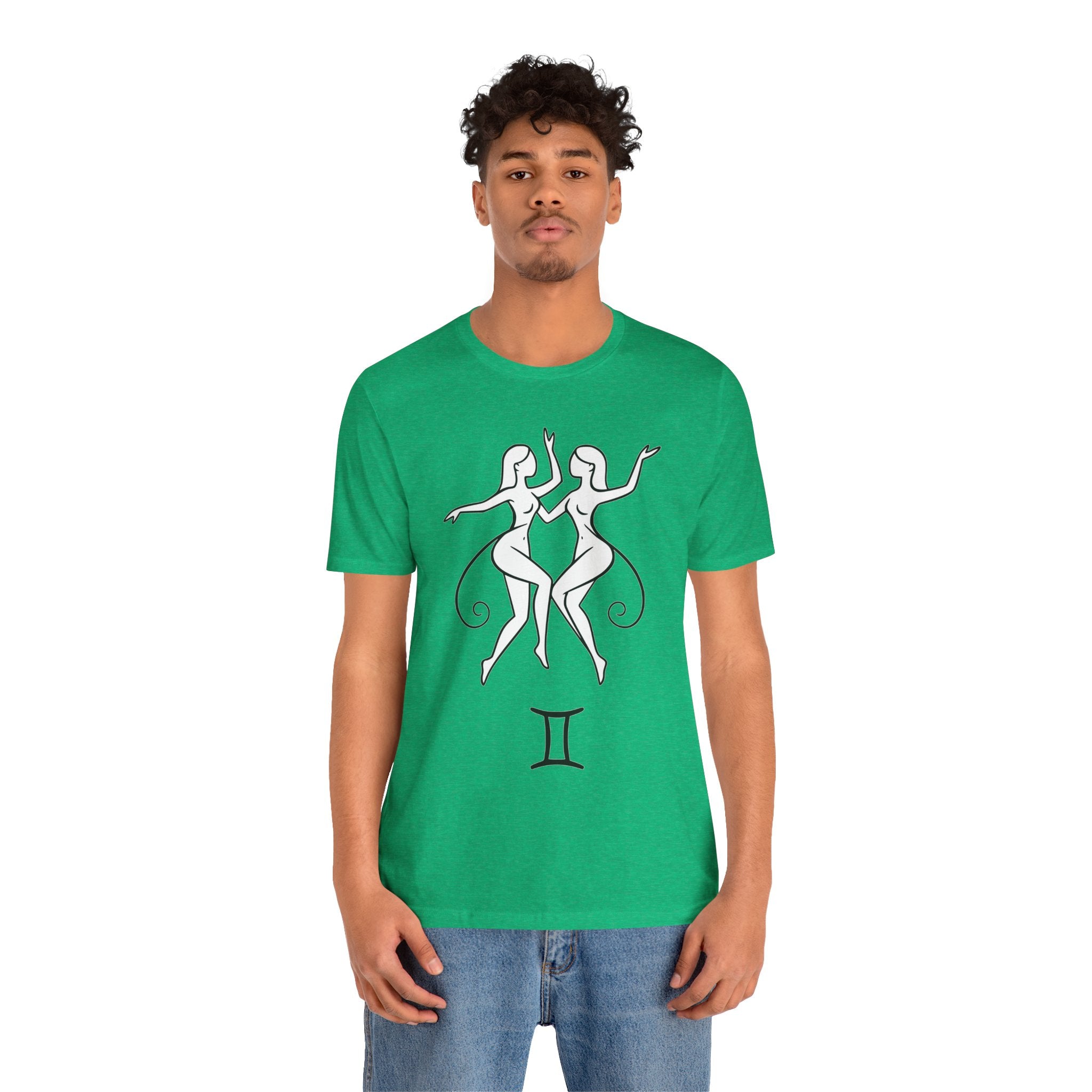 Gemini Zodiac Tee - Minimalistic Black and White Unisex Design