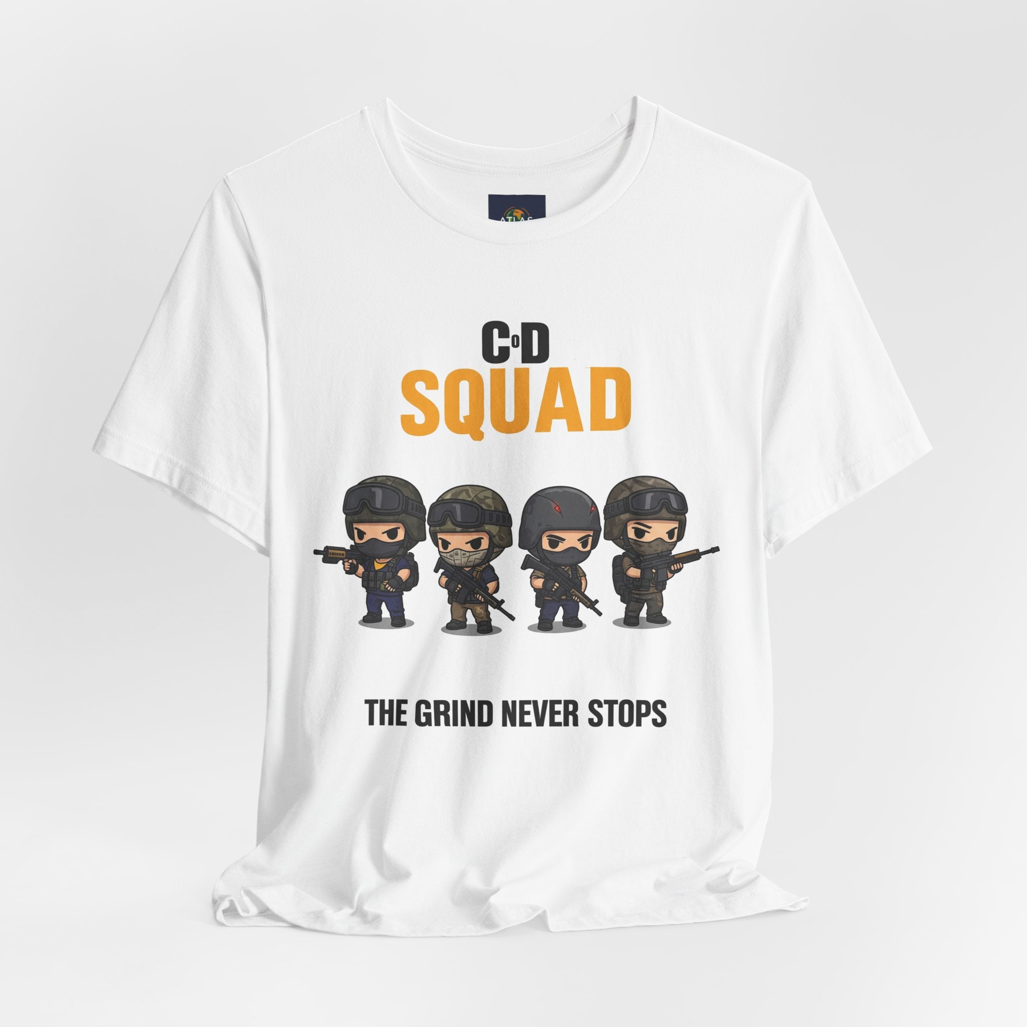 CoD Squad Tee for Gamers: The Grind Never Stops - Atlas Briefly