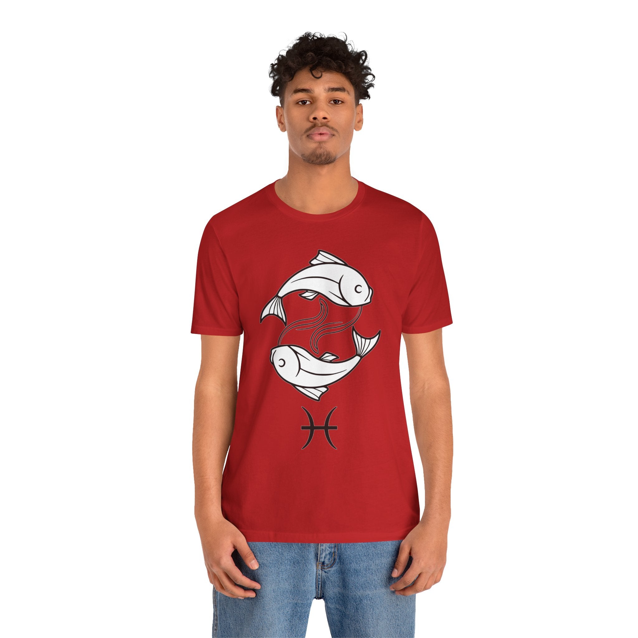 Pisces Zodiac T-shirt - Minimalist Black and White Unisex Tee