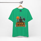 Spooky Season Halloween T-Shirt - Haunted House Ghost Bat Graphic Tee | Halloween Landscape Shirt - Atlas Briefly