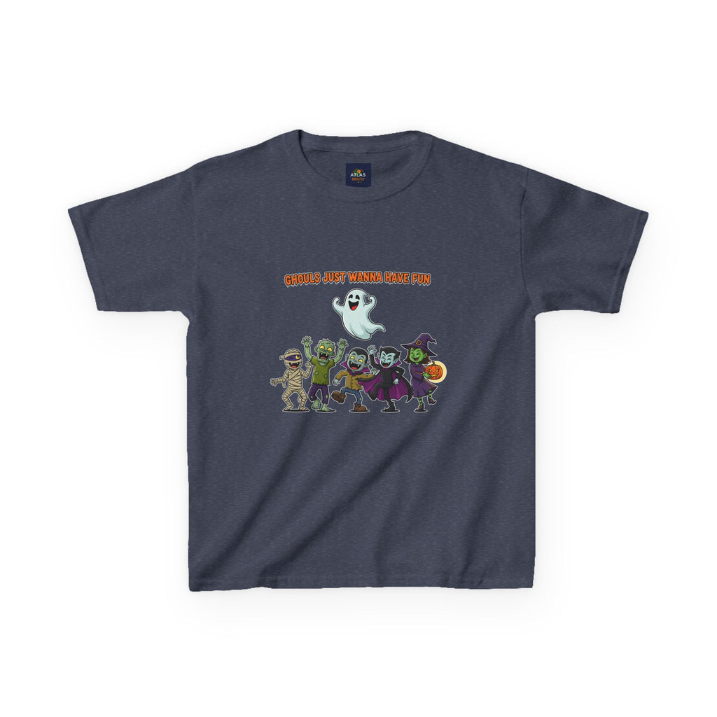 Ghouls Just Wanna Have Fun Kids Halloween T-Shirt | Funny Ghost Mummy Zombie Vampire Witch Shirt for Boys & Girls Trick or Treat Tee - Atlas Briefly