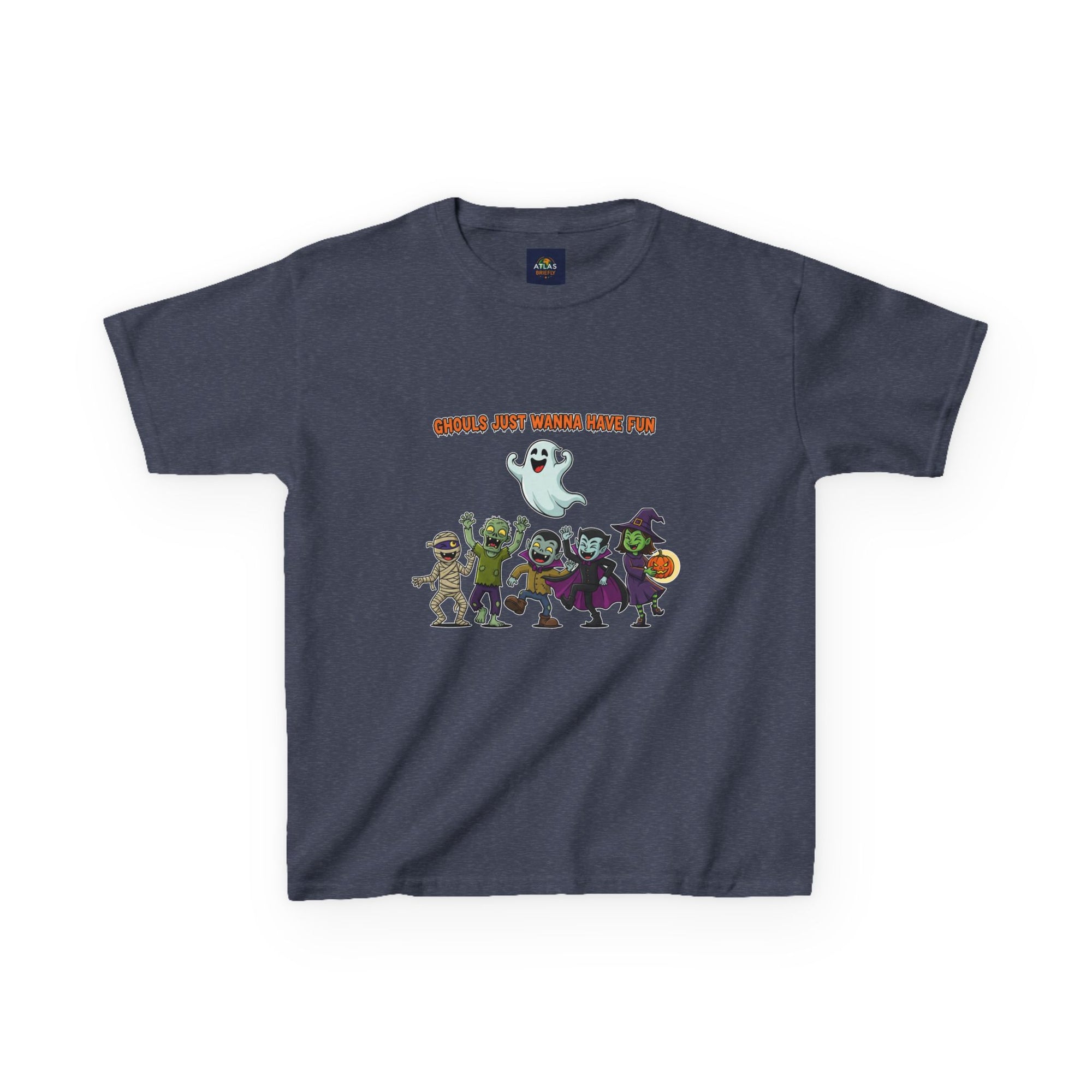 Ghouls Just Wanna Have Fun Kids Halloween T-Shirt | Funny Ghost Mummy Zombie Vampire Witch Shirt for Boys & Girls Trick or Treat Tee - Atlas Briefly