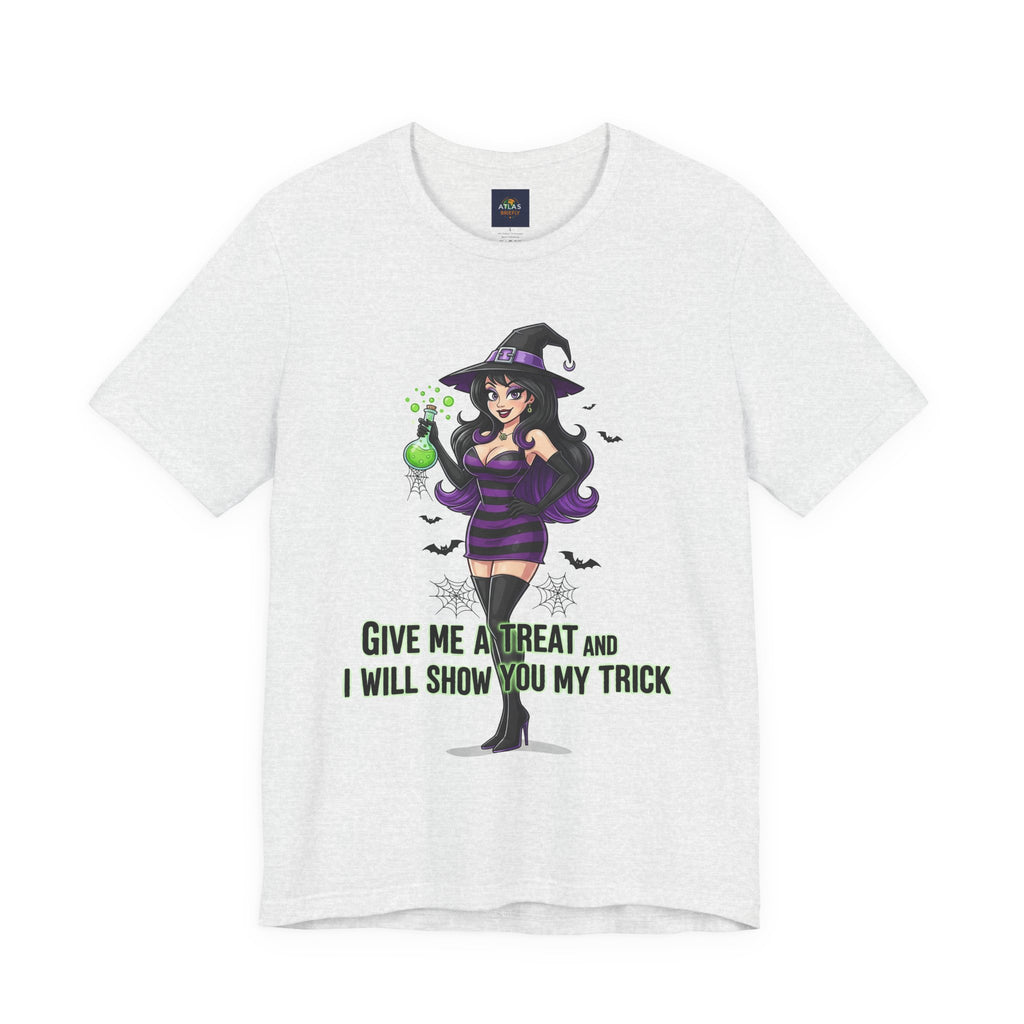 Sexy Witch Halloween T-Shirt - Flirty Witch Costume Tee | Trick or Treat Halloween Shirt - Atlas Briefly