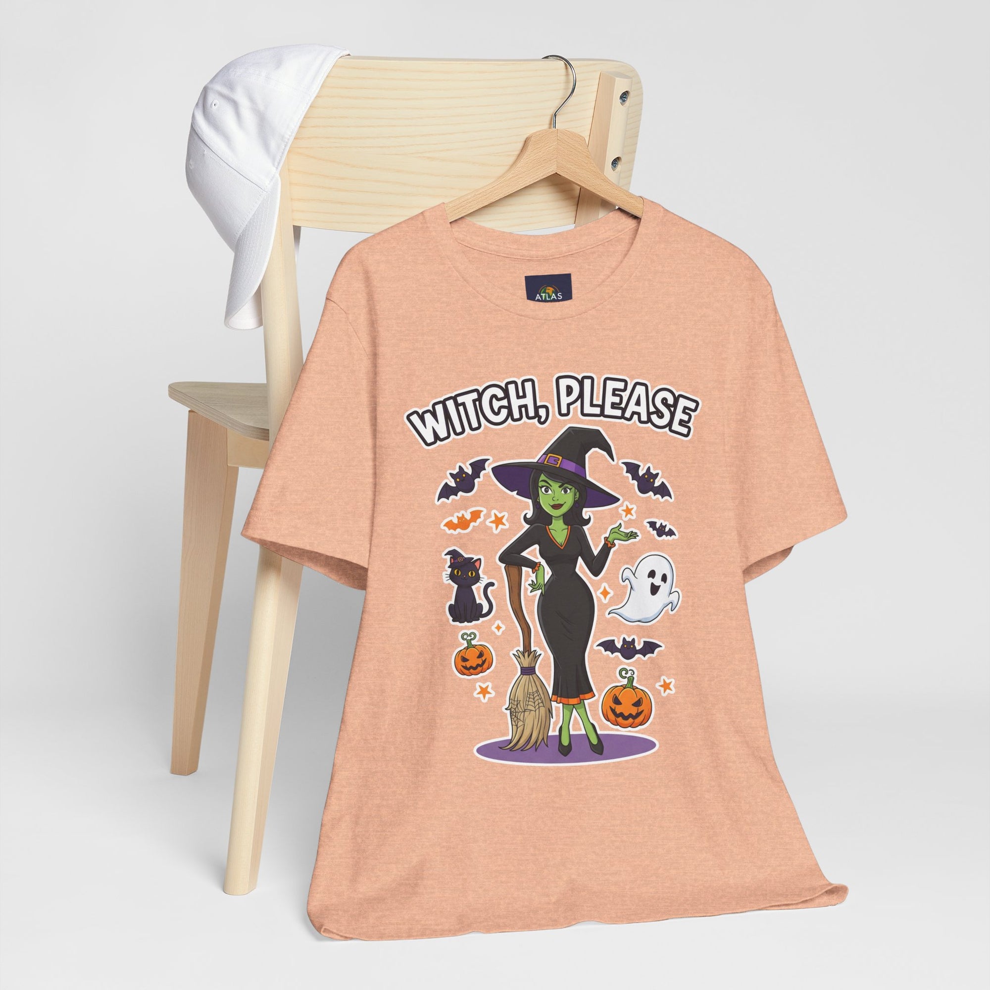 Witch Please Halloween T-Shirt - Sassy Witch Tee with Pumpkin Design | Funny Halloween Shirt - Atlas Briefly