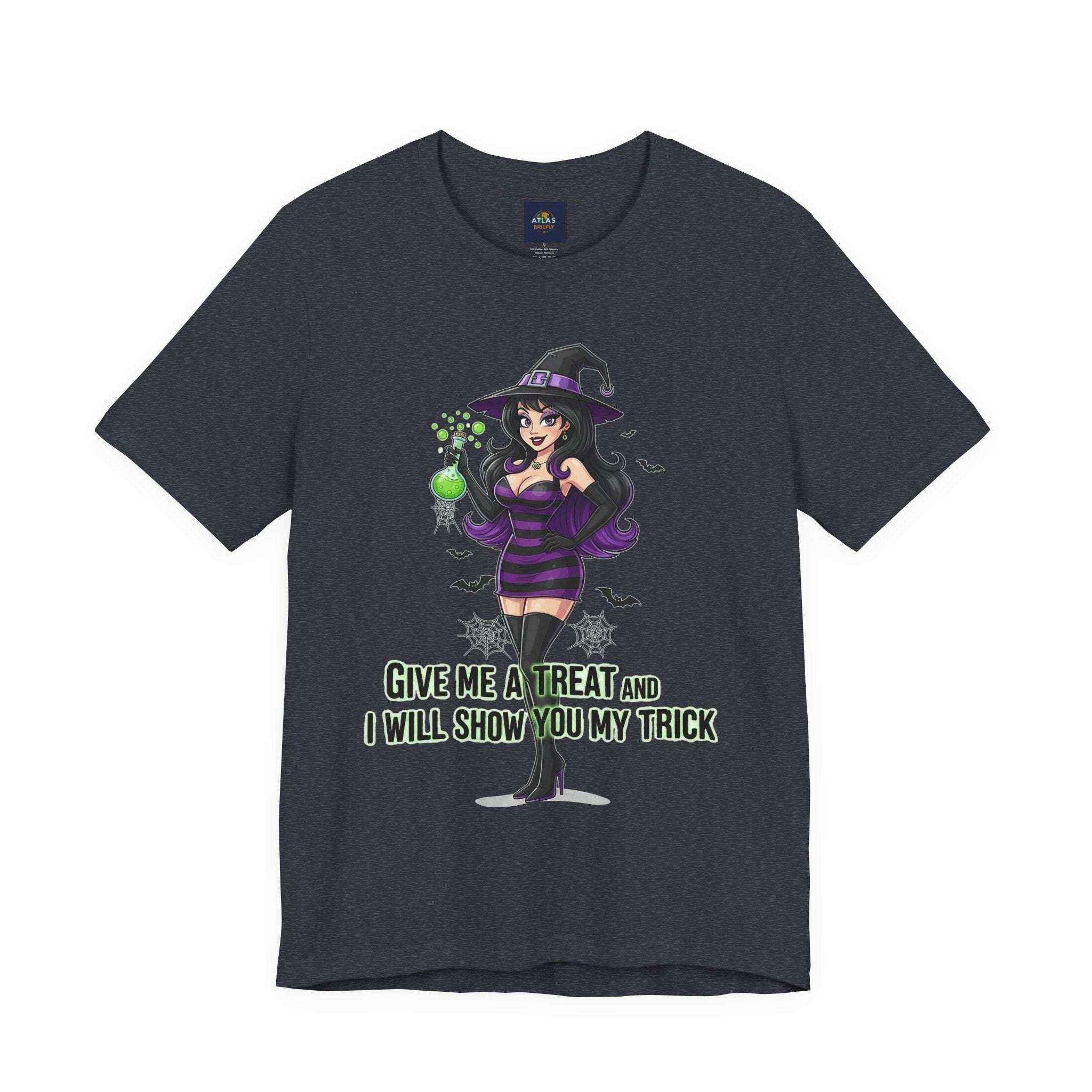 Sexy Witch Halloween T-Shirt - Flirty Witch Costume Tee for Trick or Treat - Atlas Briefly