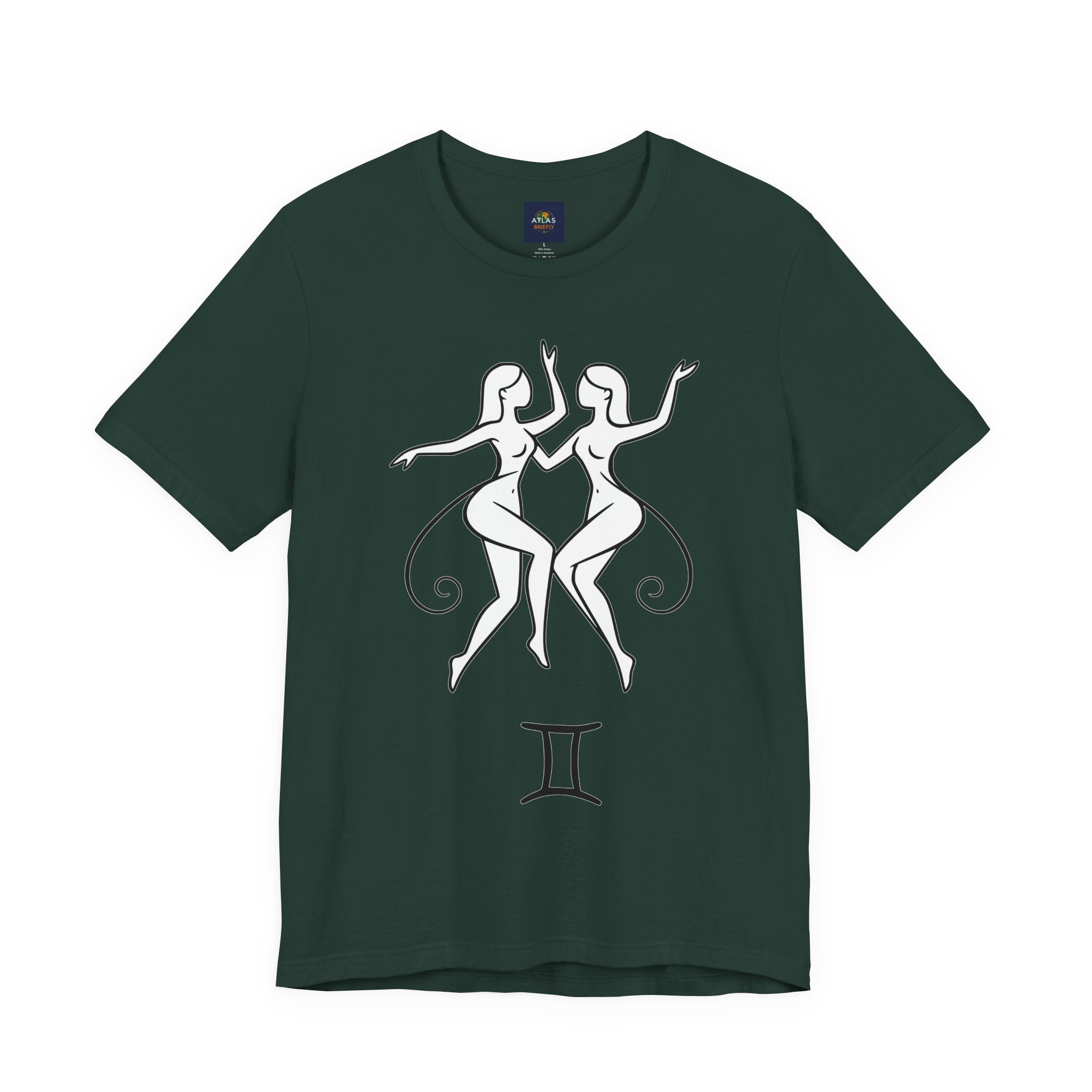 Gemini Zodiac Tee - Minimalistic Black and White Unisex Design